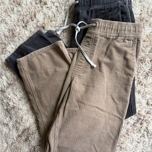 RSQ Corduroy Pants in Khaki and Charcoal